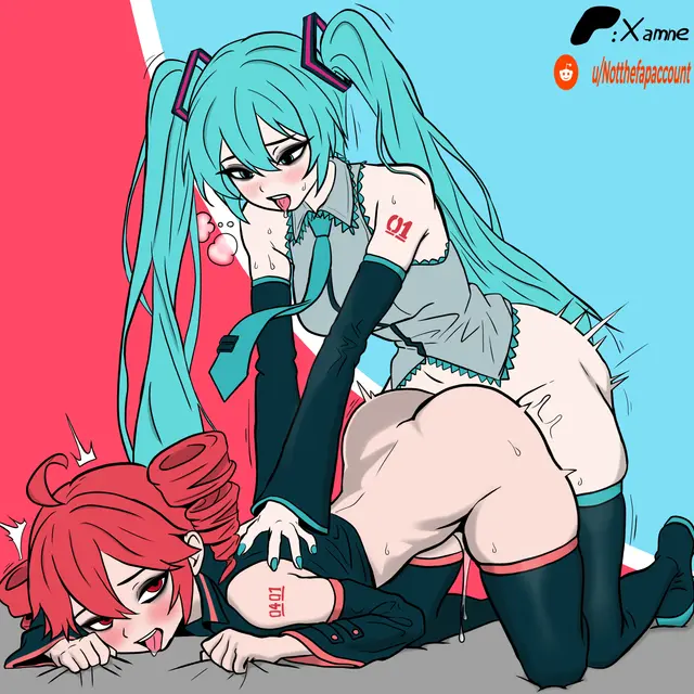 Hatsune Miku, Kasane Teto by Xamne