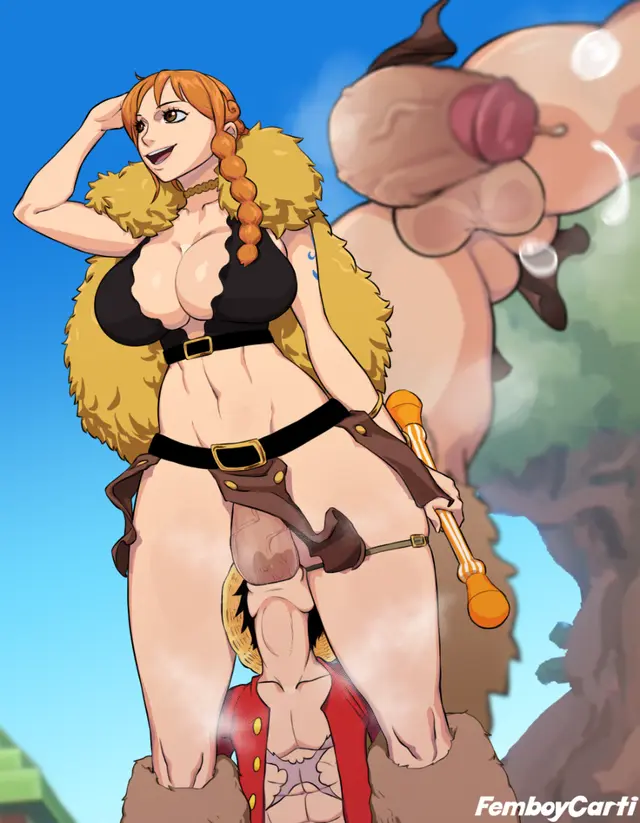 Monkey D Luffy, Nami (One Piece) by Femboycarti