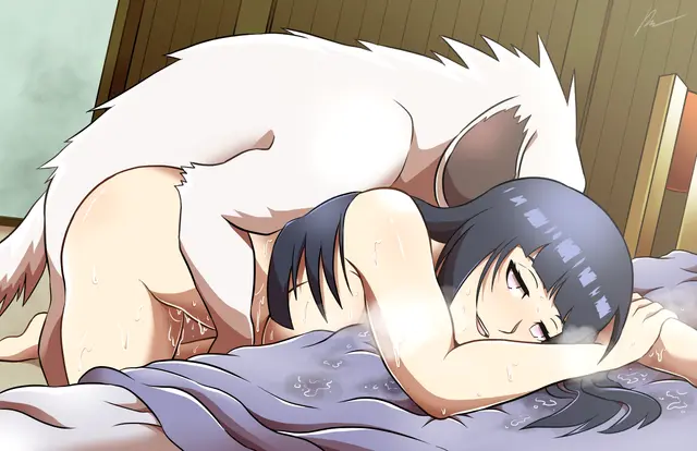 Akamaru, Hyuuga Hinata (Naruto) by Eunnie