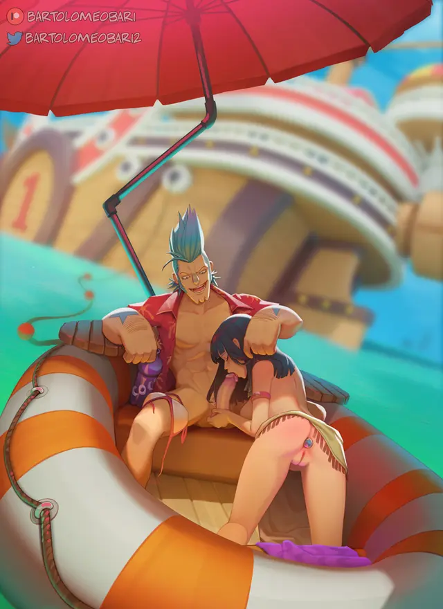 Franky, Nico Robin, Thousand Sunny (One Piece) by Bartolomeobari