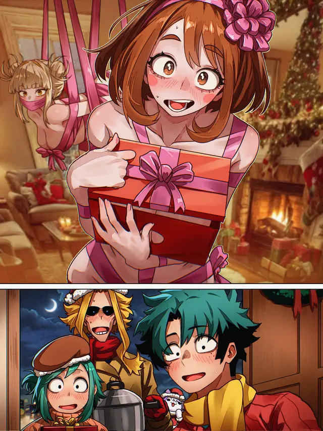 Himiko Toga, Inko Midoriya, Izuku Midoriya (Boku No Hero Academia, Christmas) by Vlizz