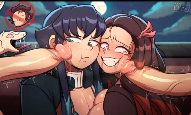 Iguro Obanai, Kamado Nezuko, Kamado Tanjirou (Demon Slayer, Kimetsu No Yaiba) by Blackwhiplash, Bwl