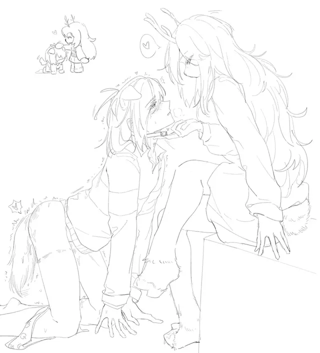 Kris, Noelle Holiday (Deltarune) by Xiaoyixd