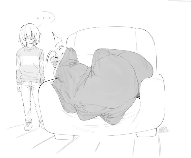 Kris, Toriel (Deltarune, Undertale) by Pankekes