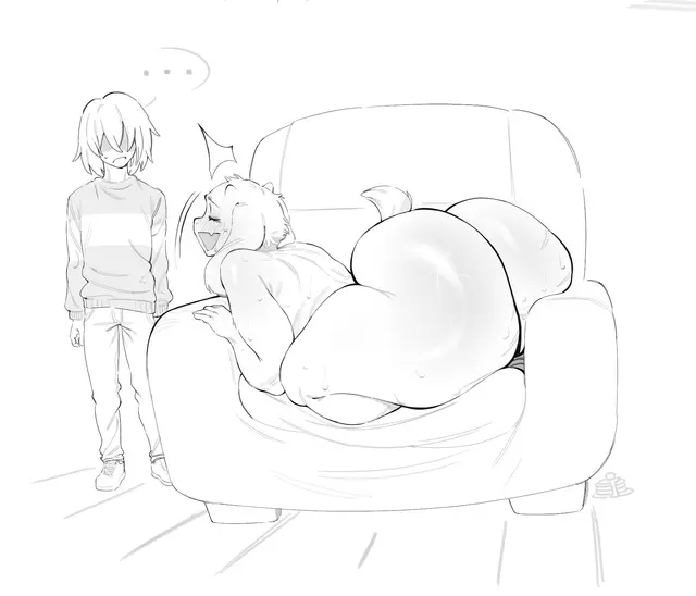 Kris, Toriel (Deltarune, Undertale) by Pankekes