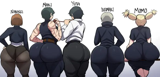 Kugisaki Nobara, Nishimiya Momo, Toge Inumaki (Jujutsu Kaisen) by Blackwhiplash, Bwl