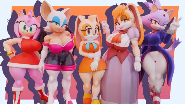 Amy Rose, Blaze The Cat, Cream The Rabbit (Sega, Sonic Advance 2) by Senna Source