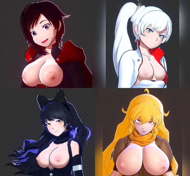 Blake Belladonna, Ruby Rose, Team Rwby (Rwby) by Luminaryofages