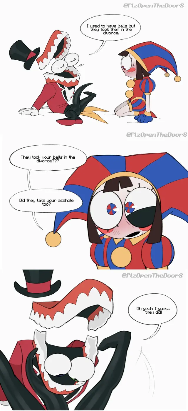 Caine, Pomni (Tadc, The Amazing Digital Circus) by Plzopenthedoor8
