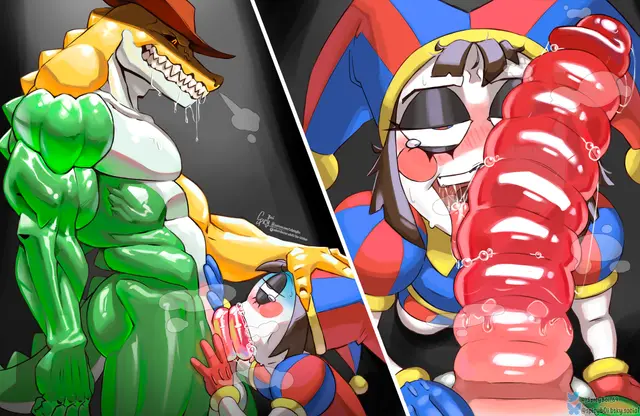 Evil Gummigoo, Gummigoo, Pomni (Glitch Productions, The Amazing Digital Circus) by Spicyboi01