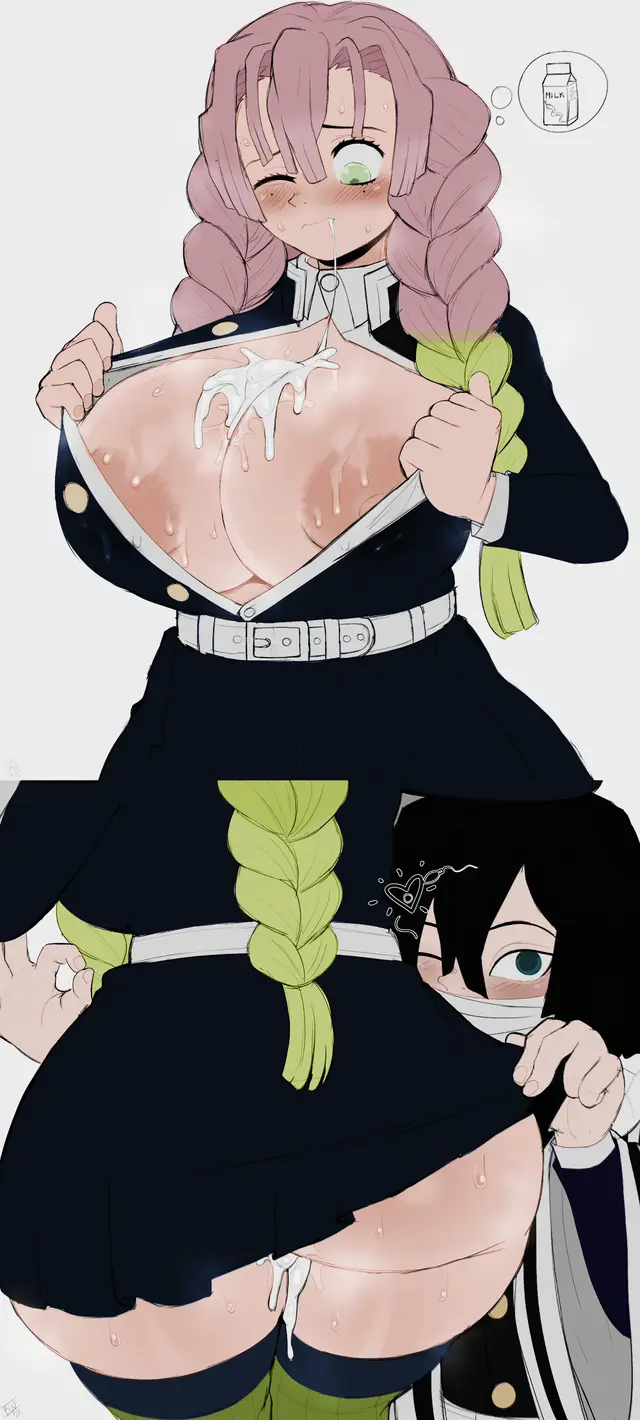Iguro Obanai, Kanroji Mitsuri (Demon Slayer, Kimetsu No Yaiba) by Ajaycolor, Blackwhiplash