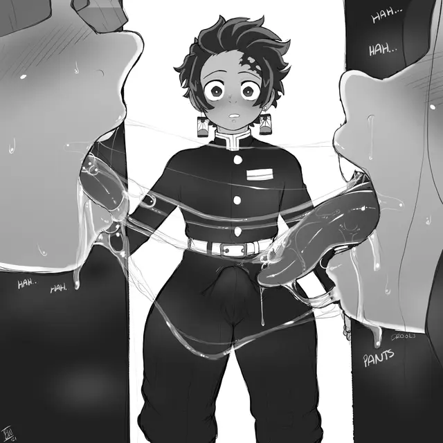 Kamado Nezuko, Kamado Tanjirou, Zenitsu Agatsuma (Demon Slayer, Kimetsu No Yaiba) by Blackwhiplash
