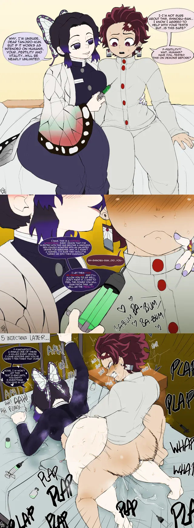 Kamado Tanjirou, Kochou Shinobu (Demon Slayer, Kimetsu No Yaiba) by Blackwhiplash, Bwl