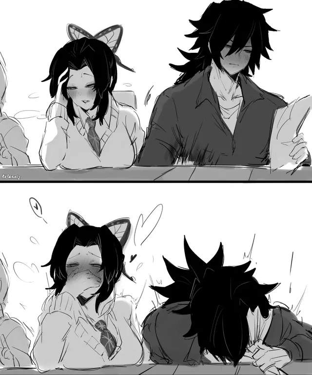 Kochou Shinobu, Tomioka Giyuu (Demon Slayer, Kimetsu No Yaiba) by Kurenaiz1
