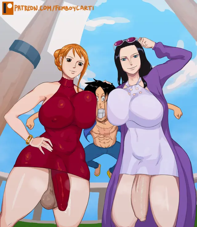 Monkey D Luffy, Nami, Nico Robin (One Piece) by Femboycarti