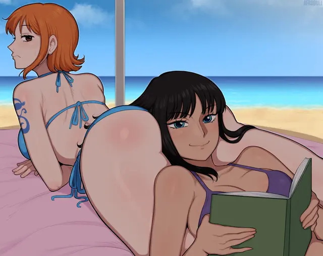 Nami, Nico Robin (One Piece) by Afrobull