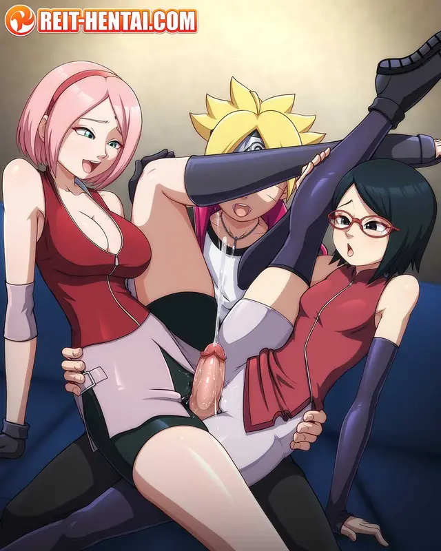 Sakura Haruno, Sarada Uchiha, Uzumaki Boruto (Boruto Naruto Next Generations, Naruto Shippuden) by Reit