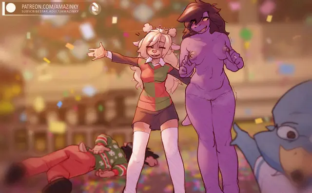 Berdly, Noelle Holiday, Rudy Holiday (Deltarune) by Amazinky