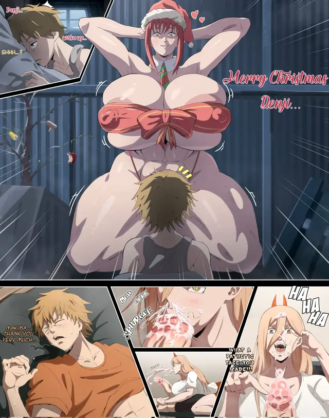 Denji, Makima, Power (Chainsaw Man, Christmas) by Dratvan