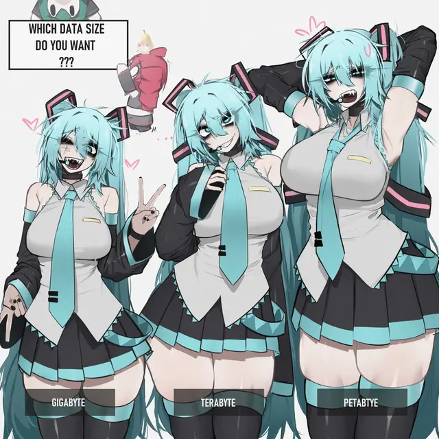 Hatsune Miku, Kasane Teto, Miku Hatsune (Utau, Vocaloid) by Glitchace