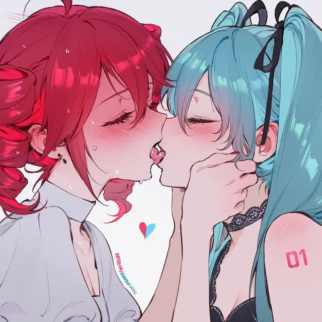 Hatsune Miku, Kasane Teto (Utau, Vocaloid) by Qiandaiyiyu