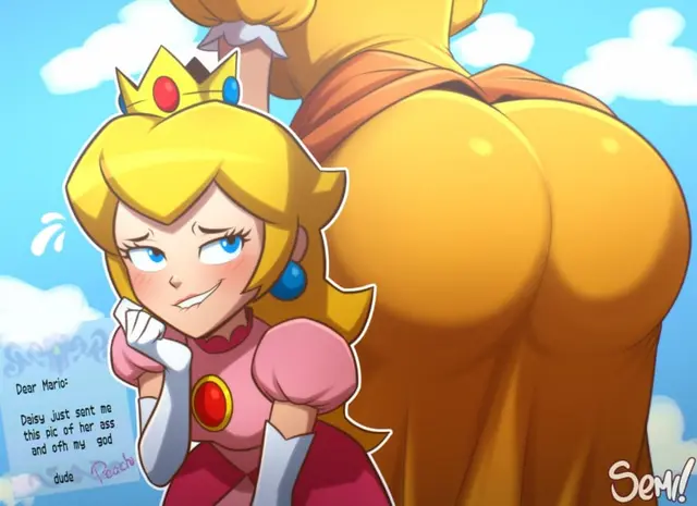Princess Daisy, Princess Peach (Super Mario 64, Super Mario Bros.) by Semidraws